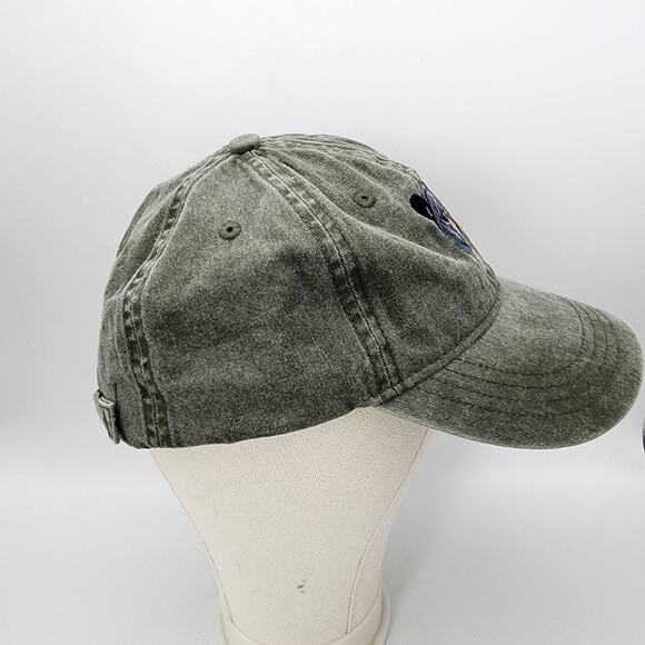 Blue Ridge Parkway Cap Hat Faded Green Strapback Unstructured Black Bear Logo - Picture 3 of 6